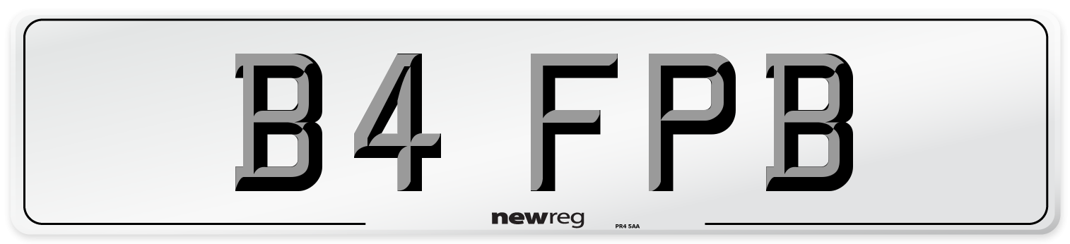 B4 FPB Number Plate from New Reg